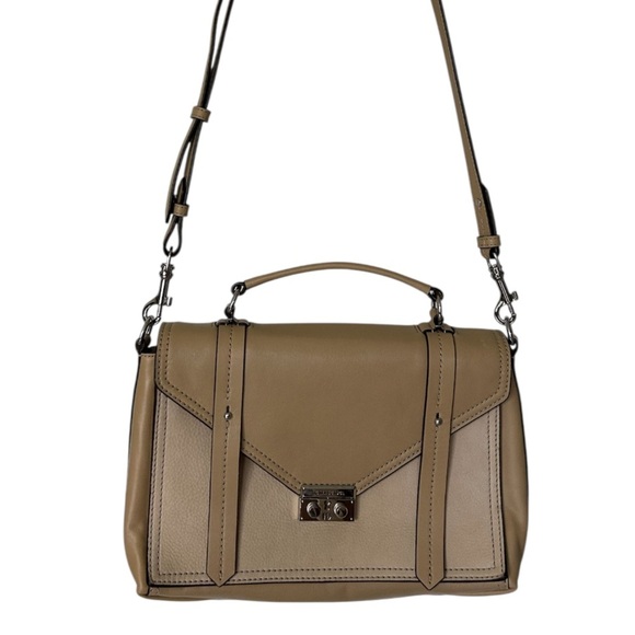 Henri Bendel Cambria Tan Leather Messenger Bag with Crossbody Strap Excellent - Picture 12 of 12